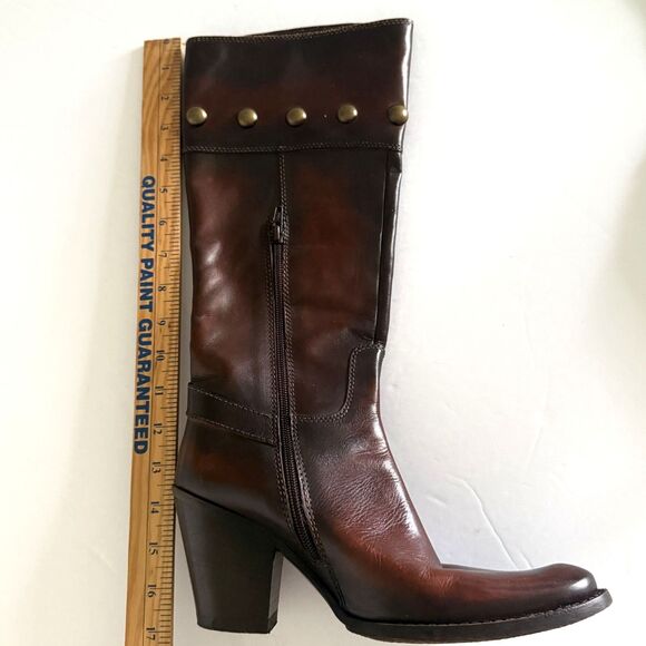 Vintage Nana Wester Studded Side Zipper 3" Block Heel Boots Sz 38 (7.5) - Picture 5 of 9